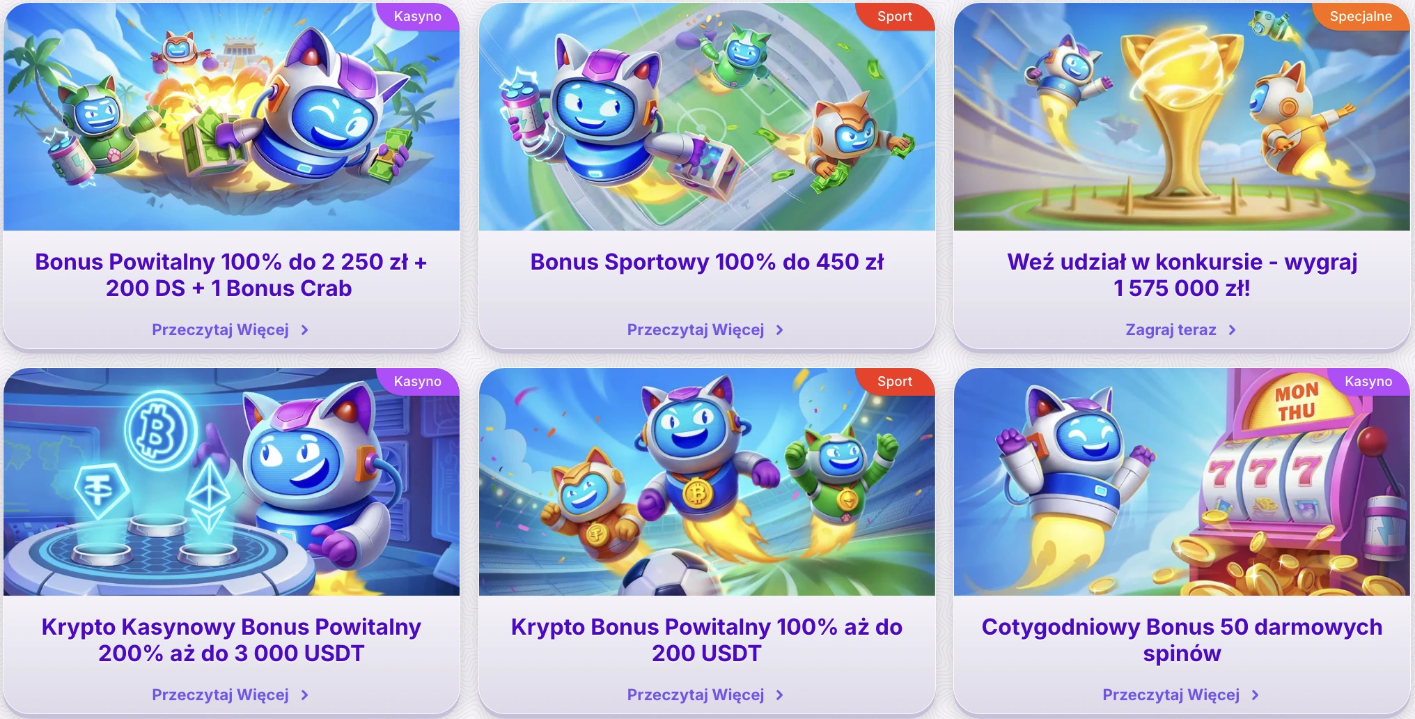 Bonusy i promocje w Robocat Casino